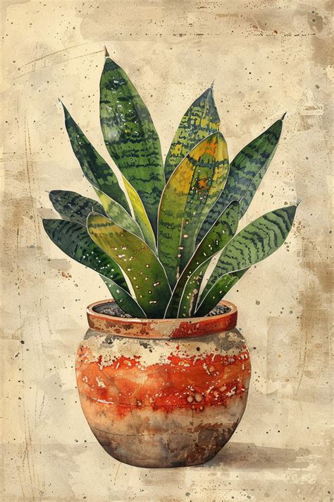 Snake Plant In Pot Art Free Stock Photo - Public Domain Pictures
