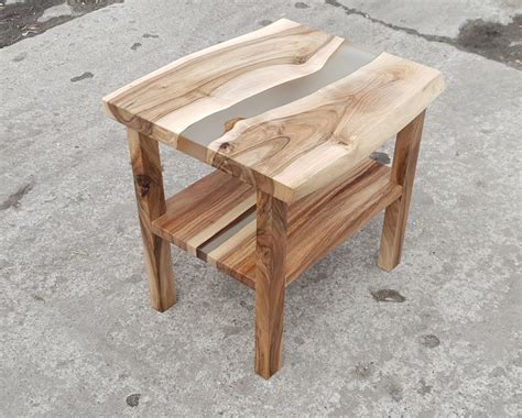 stylish elegant bed side  resin table  transparent resin