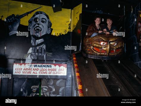 Ghost train car on Brighton Pier. European Ride Ghostrain Horror Terror ...