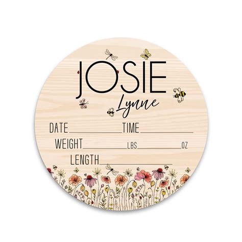 Josie Lynne Wildflower Birth Stat – Hickory Hollow Designs