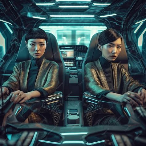 Premium AI Image | Generative ai twins asian women sisters sitting in