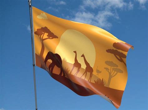 African Animals Silhouette Flag | Buy African Animals Silhouette Flag