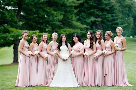 Bridesmaid Dresses: Blush Bridesmaid Gowns from Real Weddings - Inside