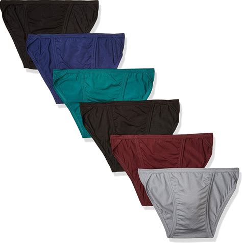 Hanes Men's Tagless Comfort Flex Fit Dyed String Bikini, 6 Pack at