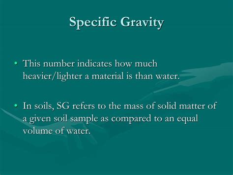 specific gravity  soils powerpoint