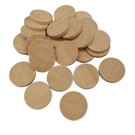 50pcs Wood Sheets For Crafting Diy Projects Wood Discs For Crafts Wooden Round Creative Discs ...