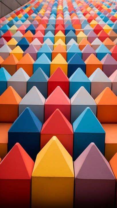 colorful patterned array image colorful geometric prisms