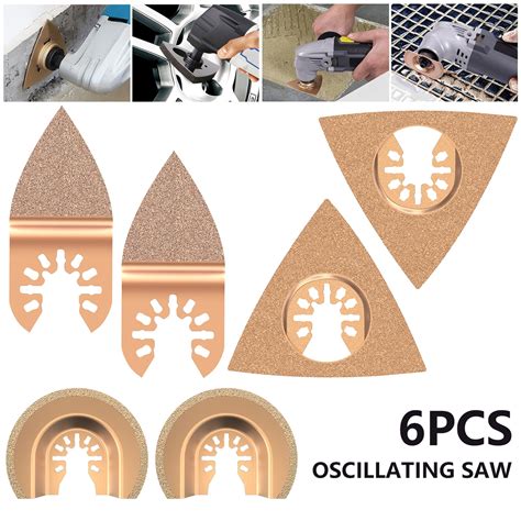 MTFun 6pcs Universal Carbide Oscillating Saw Blades, Mixed Multitool