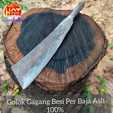 dijamin baja  golok tebal gagang besi bendo pemotong kayu