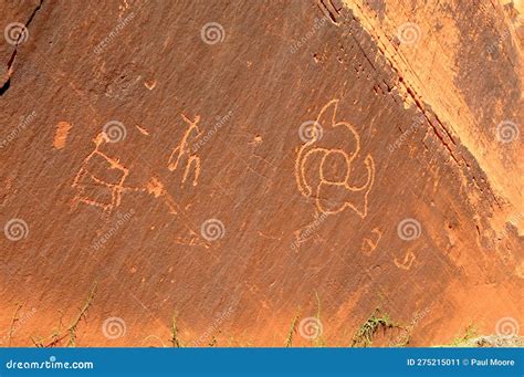 Petroglyphs Native American Rock Art Stock Image - Image of animals ...
