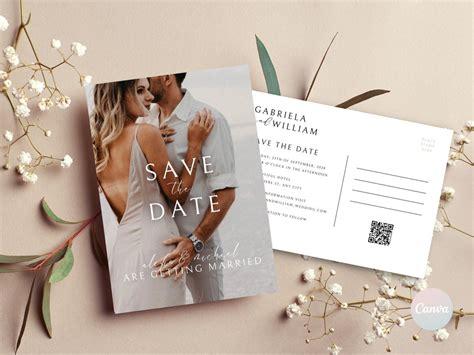 save  date postcard save  date template  photo wedding