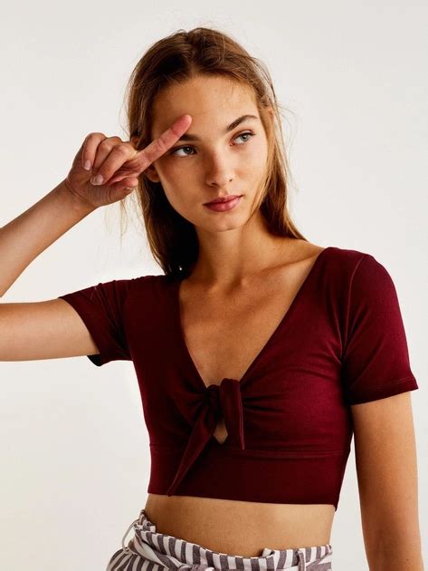 Топ Pull & Bear XAZ133863YYZN XL Бордовий (DD8000002746366) – в ...