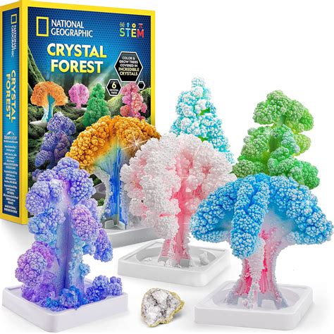 National GEOGRPAHIC Crystal Growing Kit for Kids - Grow 6 Crystal Trees