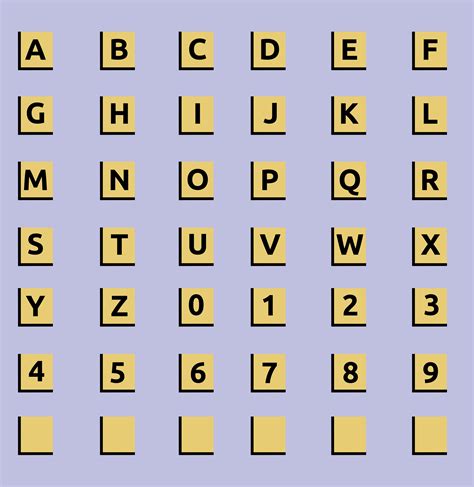 clipart alphanumeric tiles