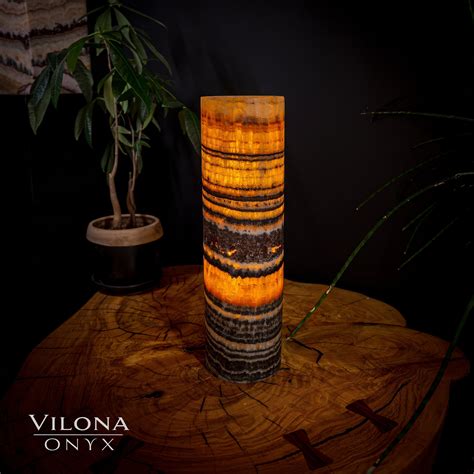 Vilona Onyx - Tangerine Sierra Onyx Crystal Table Lamp #21