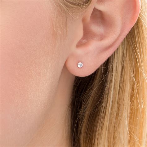 1/5 CT. T.W. Diamond Solitaire Stud Earrings in 14K White Gold | Zales
