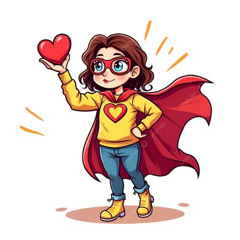 Cartoon Super Mom With Cape A Strong And Loving Illustration Of