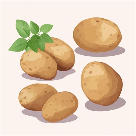 premium vector pack  realistic potato vectors   natural
