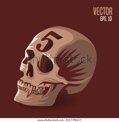 skull head number  vector illustration stock vector royalty
