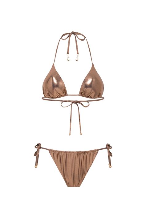 Luna B Women's Gold Icon Bikini Metallic Copper | ModeSens