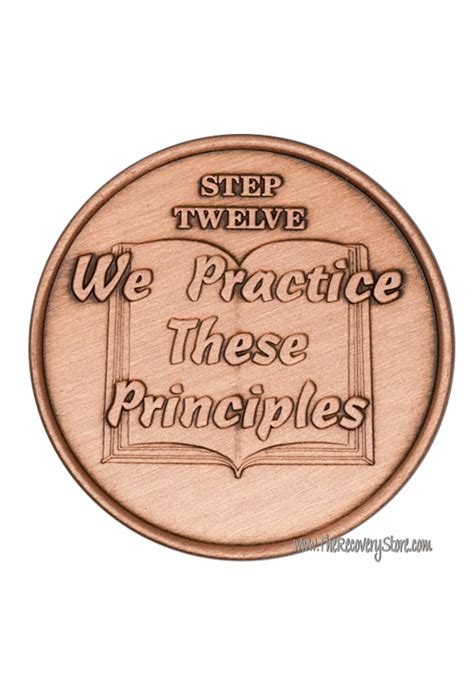 step twelve copper commemorative medallion  recovery store
