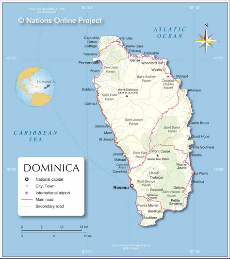 Map of Dominica - Nations Online Project