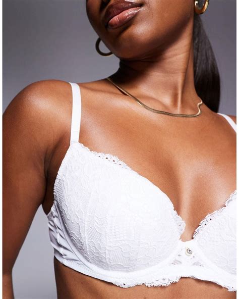 ann summers bridal sexy lace padded plunge bra  white lyst