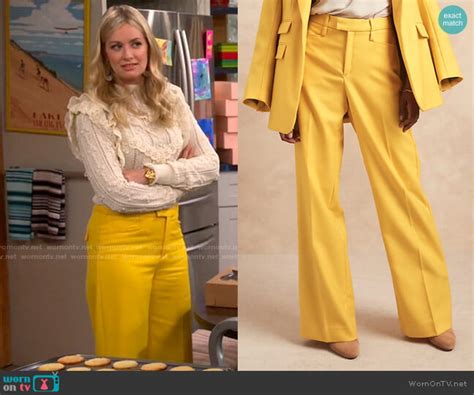 WornOnTV: Gemma’s ruffled sweater and yellow pants on The Neighborhood