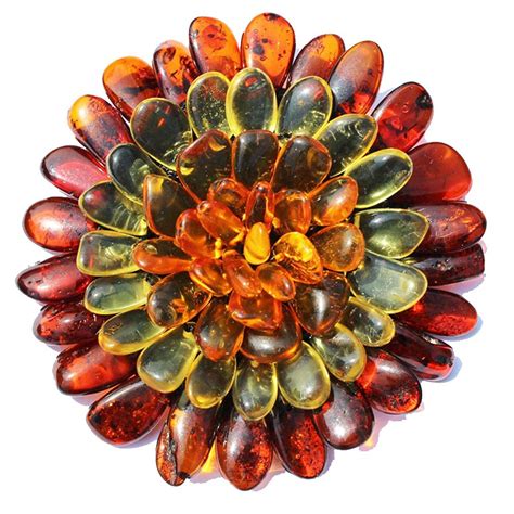 Stunning and Unique Baltic Amber FLOWER Brooch | Flower brooch, Brooch