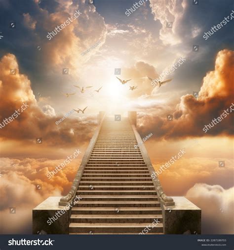 Stairway Heaven Staircase After Life God Stock Illustration 2287189703