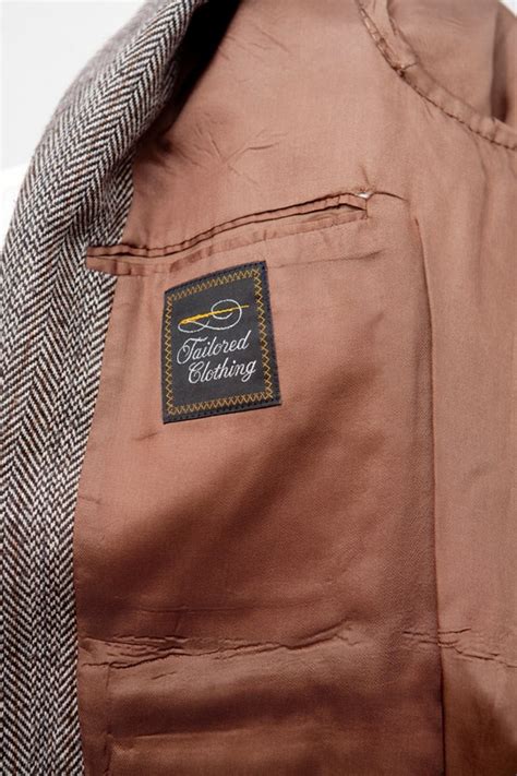 Men's Blazer / Vintage Tweed Herringbone Jacket / Siz… - Gem