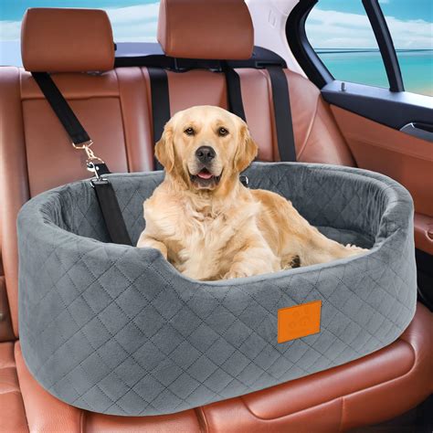 Dog Car Seat for Large/Medium Dog, Pet Car Seat for Dogs Under 55 lbs or 2 Small Dogs, Upgraded