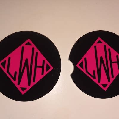 Car Coasters Monogram Car Coasters Set of 2 - Etsy