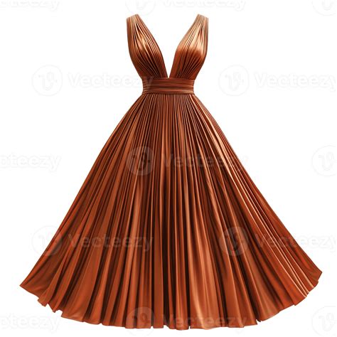 Satin Evening Gown with Defined Waistlines and Flowing Pleated Skirts