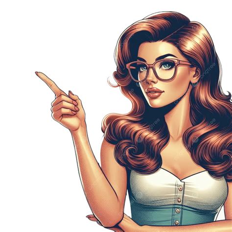 Beautiful Woman In Eyeglasses Pointing Finger Up Discount Or Sale