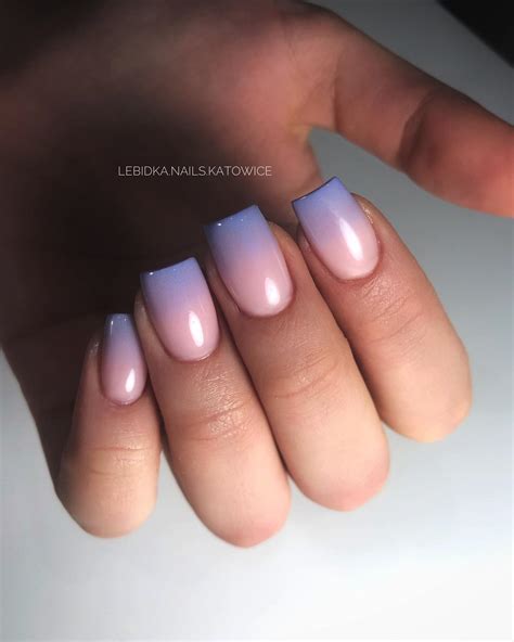 blue and purple ombre nails with glitter 4