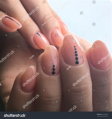 Nude Nails Black Dots Beauty Salon Stock Photo 610228955 | Shutterstock