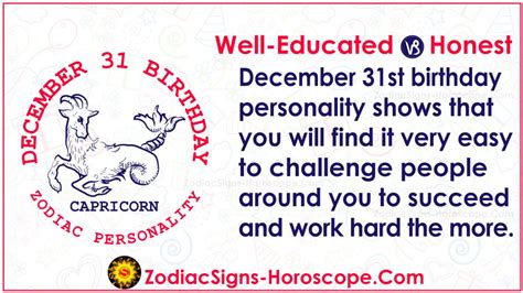 December 31 Zodiac (Capricorn) Horoscope Birthday Personality and Lucky ...