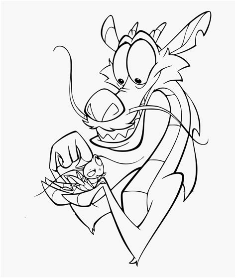 Movies, Personal Use, Mushu - Mushu Mulan Coloring Pages, HD Png ...