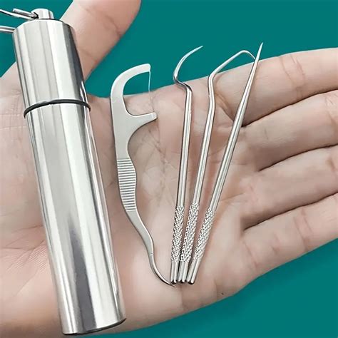 Stainless Steel Toothpicks Portable Floss Pick - Temu