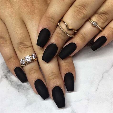 70+ Matte Black Coffin Nail Ideas Trend in Cool 2019 | Short coffin nails designs, Acrylic nails ...