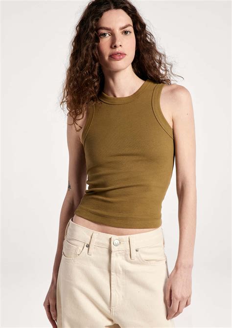Regata Hering Feminina Básica - Regata Básica Feminina Slim Neck - Verde | Hering