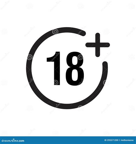 Under 18 Sign Warning Symbol. Over 18 only Censored Isolated Vector