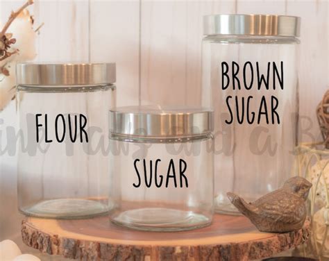 Canister Labels, Kitchen Labels, Baking Labels, Pantry Labels, Canister Decals, Flour, Sugar ...