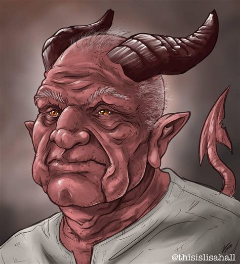 [OC] Elderly Tiefling : r/characterdrawing