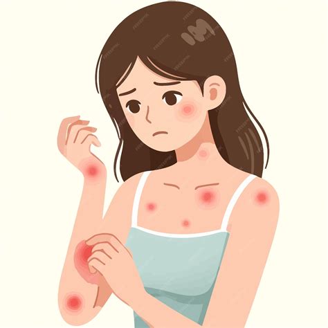Premium Vector | Illustration of a woman itching from an insect bite