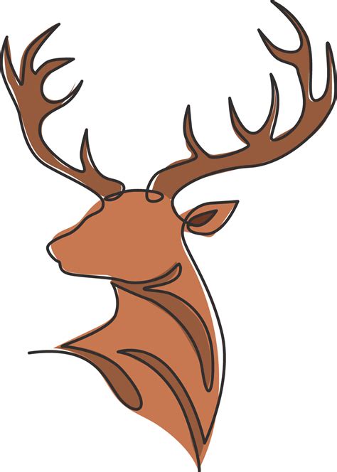 dibujo de línea continua única de ciervo elegante para la identidad del