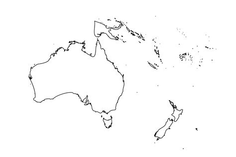 Outline Simple Map of Oceania 3087848 Vector Art at Vecteezy