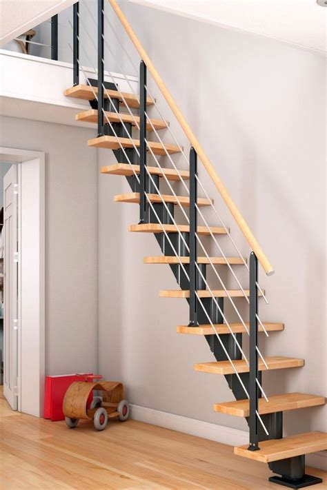 Treppe Dolle Frankfurt, Treppenlauf gerade, anthrazit, Designgeländer ...