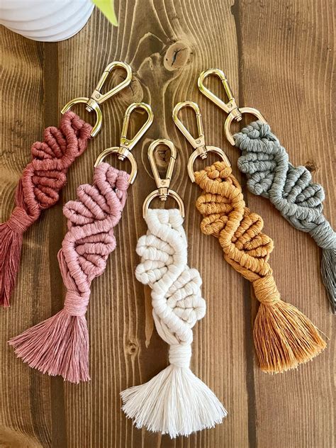 key chains  tassels  top   wooden table
